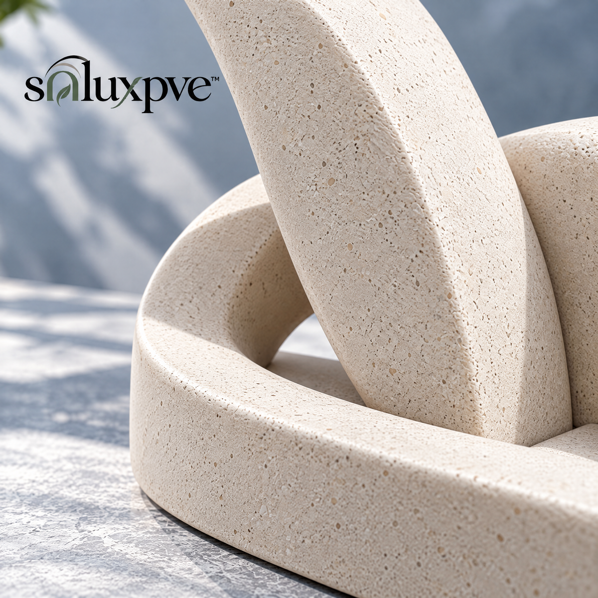 soluxpve™ Interlock Arch Garden Sculpture, Abstract Cast-Stone Patio Statue