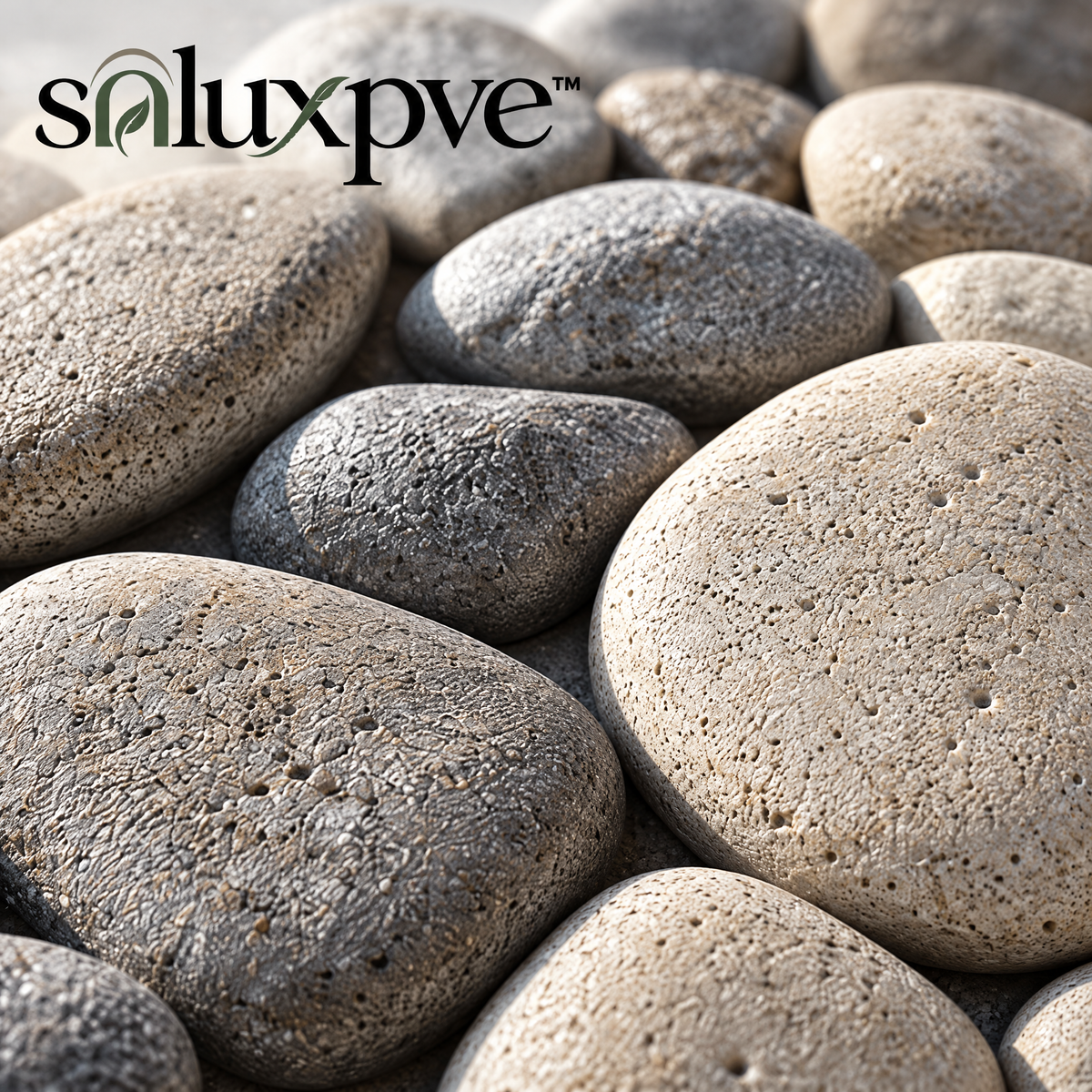 soluxpve™ Pebble Mosaic Outdoor Wall Medallions, Set of 3 Stone-Look Round Patio Accents